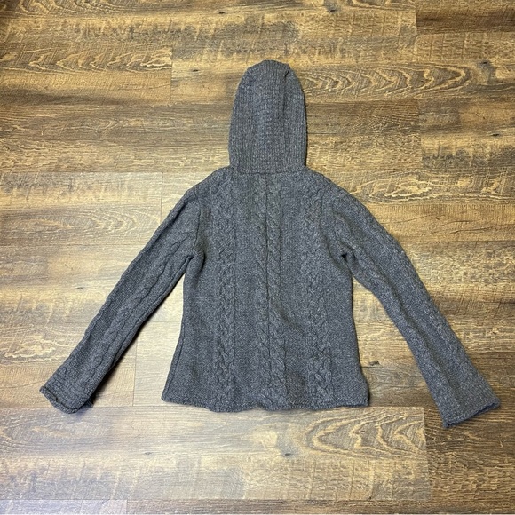 Vintage Banana Republic Sweater Womens Small Gray Cardigan Wool Hooded Flare - Picture 8 of 8